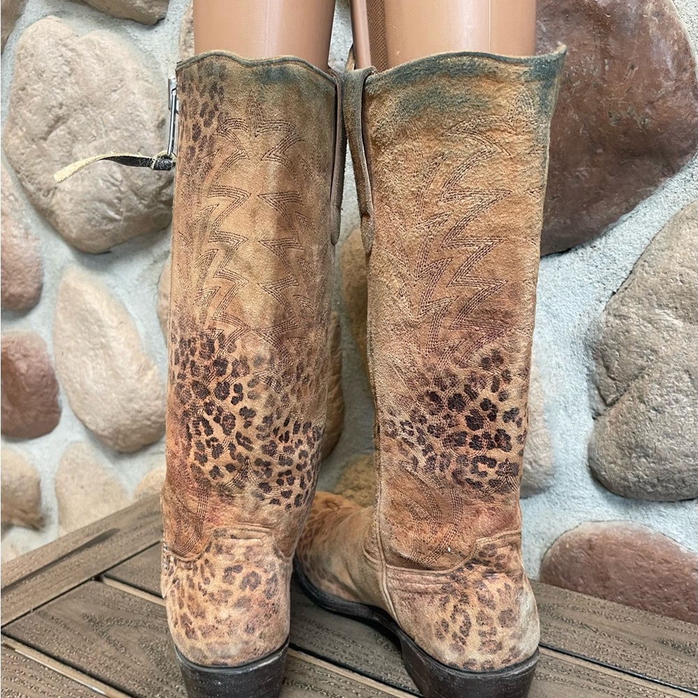 OLD GRINGO*Razz*LEOPARD Print SUEDE Leather ZIP COWGIRL Boots! 8.5 - Picture 9 of 13